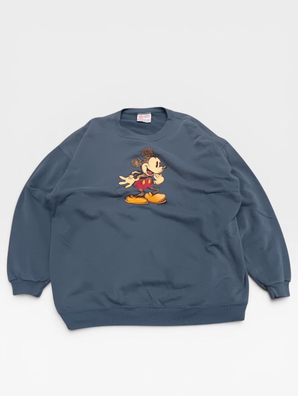 Vintage Hanes Navy Crewneck Sweatshirt with Vintage Mickey Mouse Graphic XL